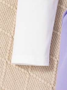 Sparklyn 2pcs/Set Tween Girl Valentine's Day Heart Print Ruffle Trim Long Sleeve Top And Pants Set, Spring & Fall