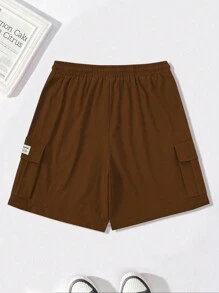 Manfinity LEGND Quần Cargo thường ngày có túi buộc phía trước dành cho nam, mặc hàng ngày - màu nâu - Xem 2