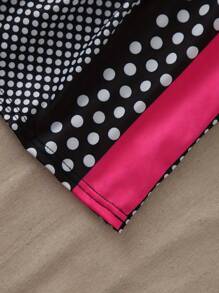 INAWLY Women's Summer Vacation Polka Dot Print Ruffle Hem Strapless Blouse - Multicolor - View 4