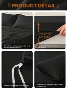 床上用品套裝（包括枕套） - 黑色 - 查看 4