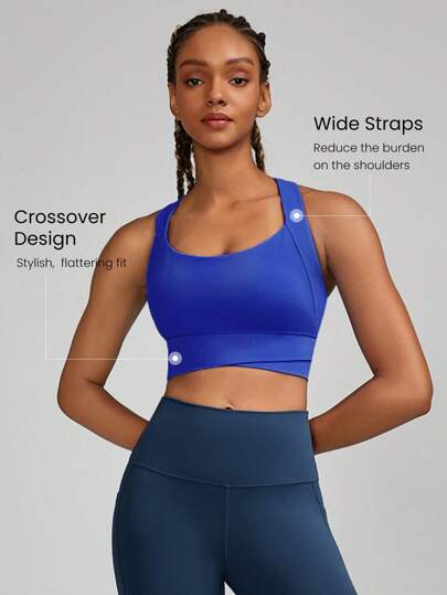 GLOWMODE FeatherFit™ Sculpt Full Coverage Side Support Wide Strap Crossover Sports BH Verlichting Low Impact Yoga view 2