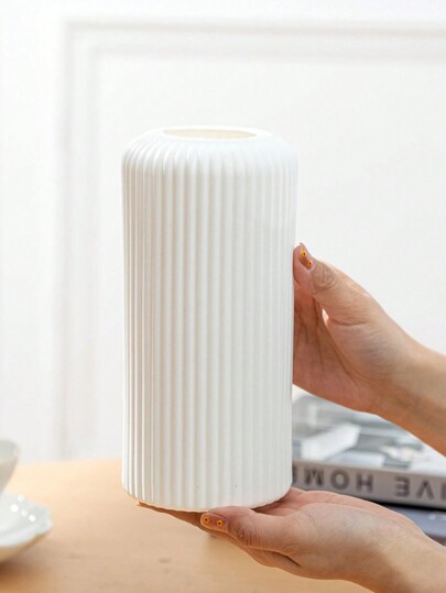 1pc Ceramic Look Plastic Composite Vase, Unbreakable Height 7.8 Inch Tabletop Dried Flower Vase Pampas Grass ation Artificial Home Bohemian Wedding Tafel ,Home ,Flower Vase,Centerpiece,Table ,Fall view 3