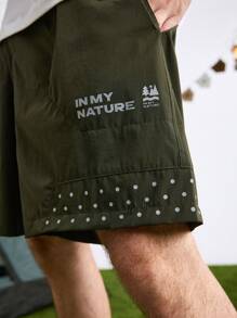 In My Nature 男士字母印花短袖户外短裤