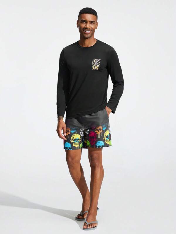 Surfspeed T-shirt de surf à manches longues imprimé pour homme