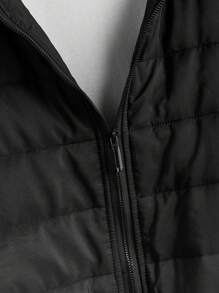 Manfinity Homme 男式纯色立领背心 - 黑色 - 查看 3