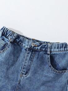 2 件套青少年女孩 Y2K 休闲星星印花长袖衬衫和水洗阔腿牛仔裤套装