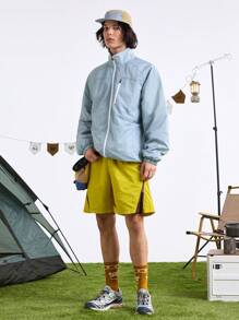 In My Nature Men's Spring Autumn Long Sleeve Loose Zip-Front Casual Jacket - Green - View 9