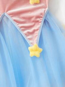 Halter Neck Color Block Star Printed Mini Dress, Women Sexy Lingerie - Multicolor - View 6