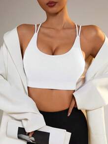 Slayform Slayform Women's Fashion Seamless Solid Color Sports Bra - White - View 4