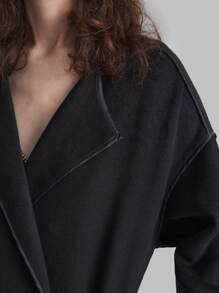 Ontre Abrigo negro de mujer nuevo para 2025, elegante estilo de dama de oficina