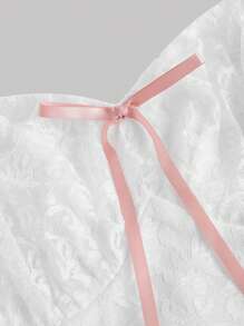 SHEIN MOD 女士白色蕾丝多层连衣裙，可翻转，优雅女士连衣裙，返校节连衣裙，短款礼服，返校节短款连衣裙 - 白色 - 查看 10