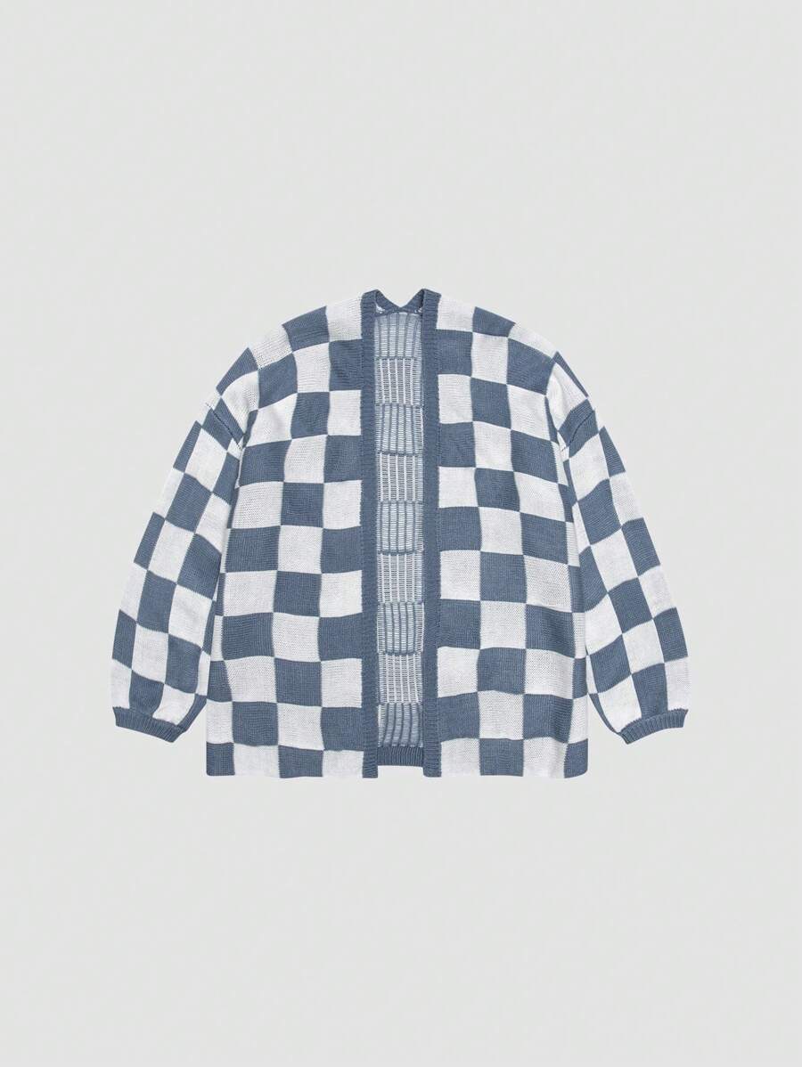 Chiquease Women's Simple Long Sleeve Plaid Cardigan, Casual Daily Wear - Multicolor - View 1