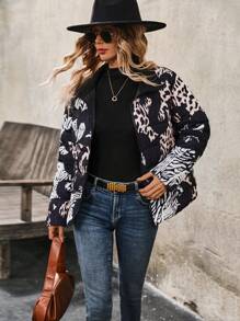 EMERY ROSE Giacca da donna con maniche lunghe imbottita a contrasto