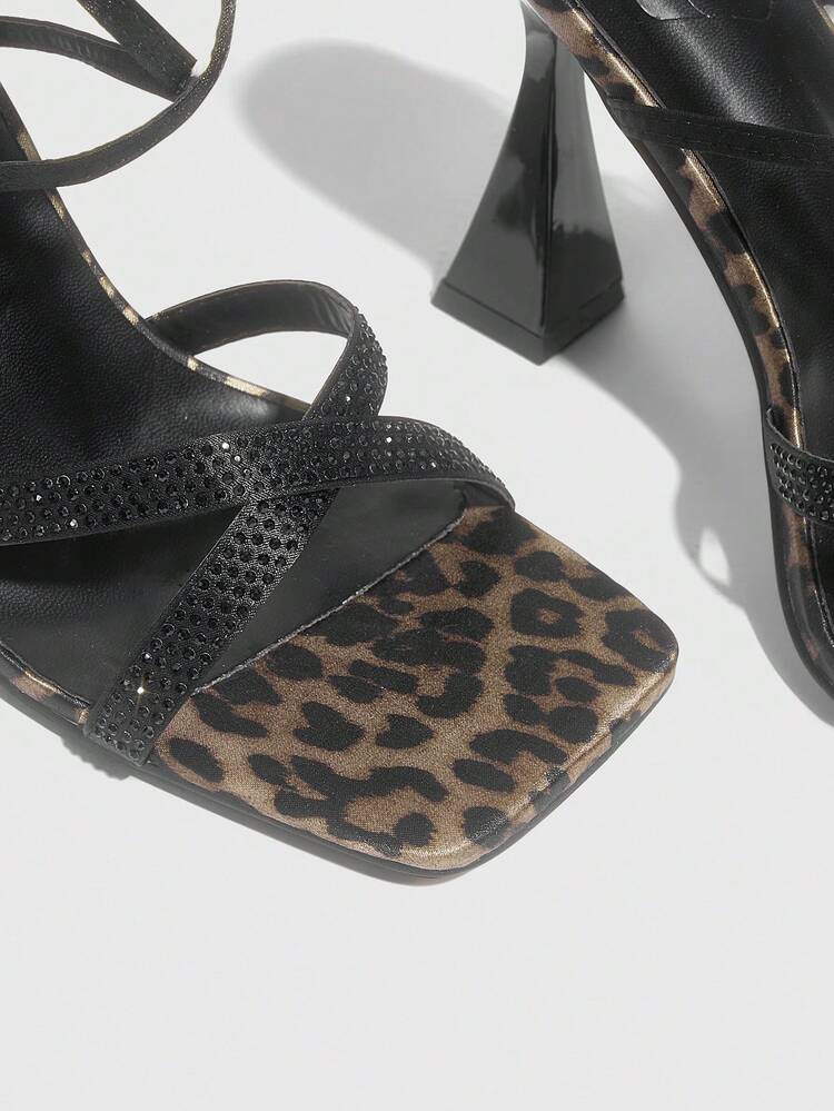 CUCCOO SZL 方头水钻带时尚女士高跟凉鞋万圣节万圣节派对秋季 - 彩色 - 查看 10