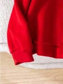 SHEIN 3 件装年轻男孩圆领字母印花长袖街头时尚休闲运动衫套装 - 黑色 - 查看 4