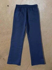 Major Grit 男士休闲蜘蛛印花简约长裤，日常穿着 - 寶藍色 - 查看 2
