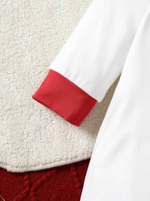 Pelele de manga larga con estampado de árbol de Navidad de tema navideño para bebé/recién nacido unisex, mono de invierno - Blanco - Ver 8