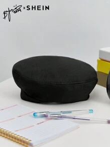 SHEIN SHEIN X Arab Artists 1pc Women's Cute, Basics Illustrator Collaboration Printed Cloud Castle Beret, Suitable For Casual Wear