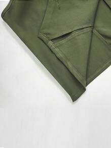 Flirla Bộ vest vest ôm vừa vặn một hàng khuy đơn cổ vai màu trơn cỡ lớn dành cho nữ - xanh quân đội - Xem 7