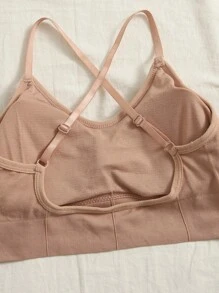 Easithlete 4pcs Medium Support  Seamless Criss Cross Sports Bra - Multicolor - View 3