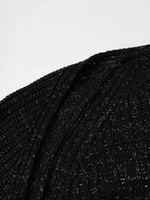 SHEIN EZwear Plus Size Women's Sequin Embellished Long Sleeve Cardigan - Black - View 3