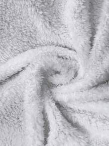 SHEIN LUNE Áo khoác ấm lót vải Jacquard dệt kim cỡ lớn màu tương phản Quần áo mùa đông - Màu xám đen - Xem 8