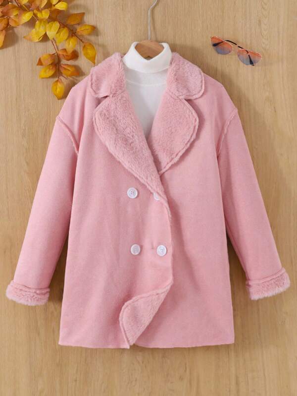 SHEIN Tween Girls' Loose, Simple, Comfortable, Warm, Versatile Knitted Sweater