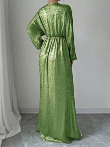 Elenzga High-End High Quality Long Sleeve Dress Fall Cloth For Women - Green - View 2