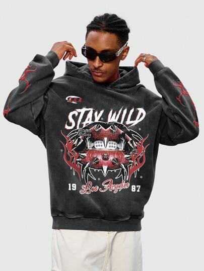 Street Life Men's Printed Long Sleeve Hoodie