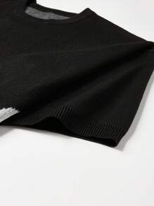 Chillumni Men's Casual Letter Printed Loose Fit Knit Short Sleeve T-Shirt, Spring & Summer - Black - View 4