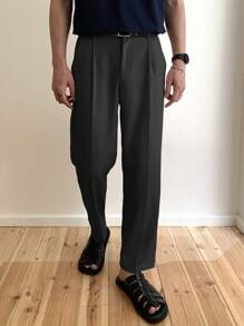 DAZY Quần tây nam trơn màu, có túi, kiểu dáng đơn giản, thích hợp cho công sở. - màu đen - Xem 4