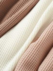 3pcs/Set Baby Boy Casual Waffle Textured Pants Outfit For Daily Wear - Multicolor - View 6