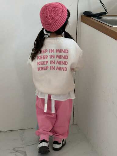 Dazy Kids 2枚セット ラウンドネック ニットフリース プリントアウトフィット 秋冬