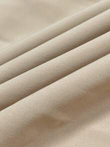 2 件套女式纯色前扣口袋长袖上衣和系腰长裤 - 杏色 - 查看 7