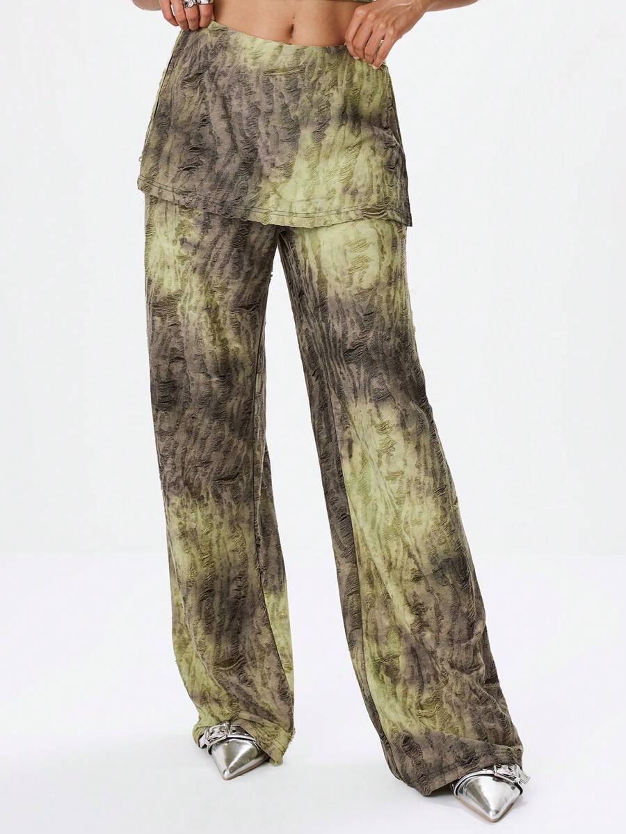 MUSERA 印花裹身两用裤 波西米亚风 夏季 可爱 时尚 优雅 休闲 - 彩色 - 查看 1