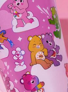 SHEIN X Care Bears Vaso con cañita de 750ml con impresión de dibujos animados que cambia de color, diseños de Cheer Bear, Bedtime Bear y Tenderheart Bear, regalos - Rojo violeta - Ver 9