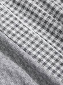 DAZY Casual Loose Plaid Bathrobe Pajama - Grey - View 8