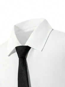 SHEIN Bộ trang phục phong cách quý ông cho bé trai tuổi teen - Áo sơ mi vừa vặn + Quần dài, Bộ đồ công sở/trang trọng tinh tế cho thường ngày, sinh nhật, đám cưới, tốt nghiệp, Giáng sinh, Halloween - Nhiều màu - Xem 5