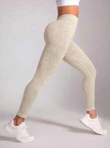 Leggings deportivos para mujer con aspecto vintage lavado y sin costuras