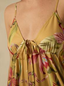 CAJUNI 女士波西米亚风热带蛇纹、杜鹃花印花吊带连衣裙、度假休闲夏季连衣裙 - 彩色 - 查看 7