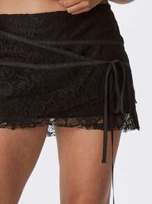 MUSERA 蕾丝系带半身裙，Y2K 90年代夏季性感可爱伊比沙岛度假夜店风，尽显夏日时尚优雅