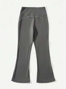 SHEIN Girls Fall/Winter Soft, Breathable & Warm High Stretch Yoga Pants With Flared Hem Design, Suitable For Outdoor, Casual Sports, City Street Wear, Daily Outfit