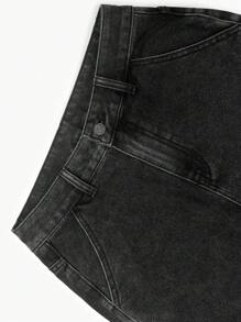 NVFelix New Women's Fall Clothes Jeans With Slanted Pockets - Wide-Leg Casual Multi-Functional Denim Pants - màu đen - Xem 8