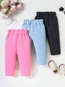 3pcs Baby Girls' Fashionable Print Leggings Set