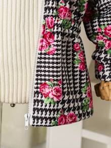 SHEIN 1 chiếc áo khoác trùm đầu in hình dễ thương có khóa kéo cho bé gái - Nhiều màu - Xem 5