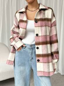 Muchica Women's New Fluffy Jacket For Winter - Dark Green - View 4