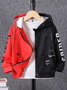 Young Boys Colorblock Letter Print Sweatshirt - Multicolor - View 2