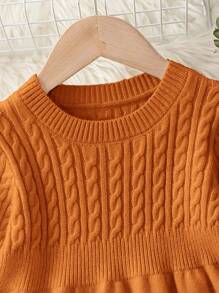 Váy len đơn giản màu mơ cho bé gái - màu nâu - Xem 5