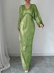 Elenzga High-End High Quality Long Sleeve Dress Fall Cloth For Women - Green - View 5