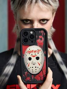 WB Horror X SHEIN 恐怖电影图案黑色万圣节手机壳 - 彩色 - 查看 3